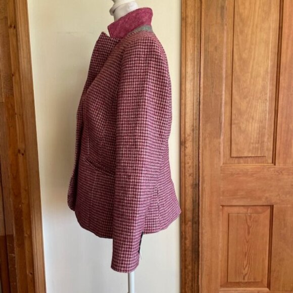 TALBOTS Classic Shetland Blazer Houndstooth Racing Horse Print Lining 10… - Picture 6 of 17